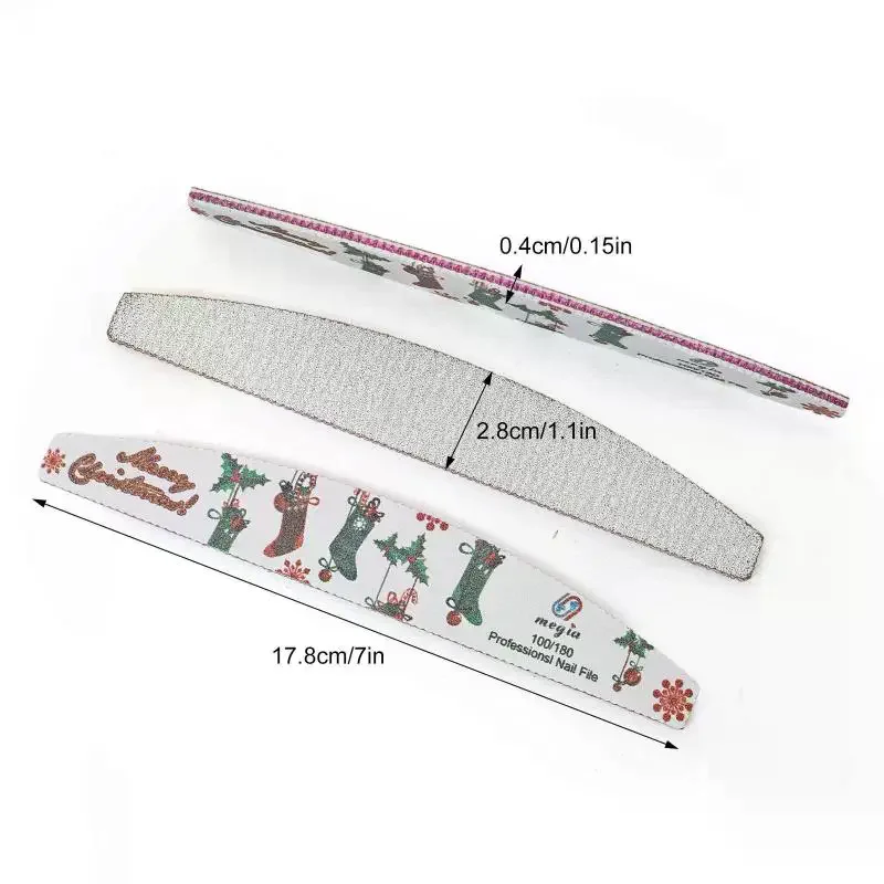 عيد الميلاد ملفات الأظافر على الوجهين مانيكير جل الأظافر صالون المنزل قابل للغسل جيل للأظافر إزالة البولندية عازلة لوحات السنة الجديدة Files1pcs #5