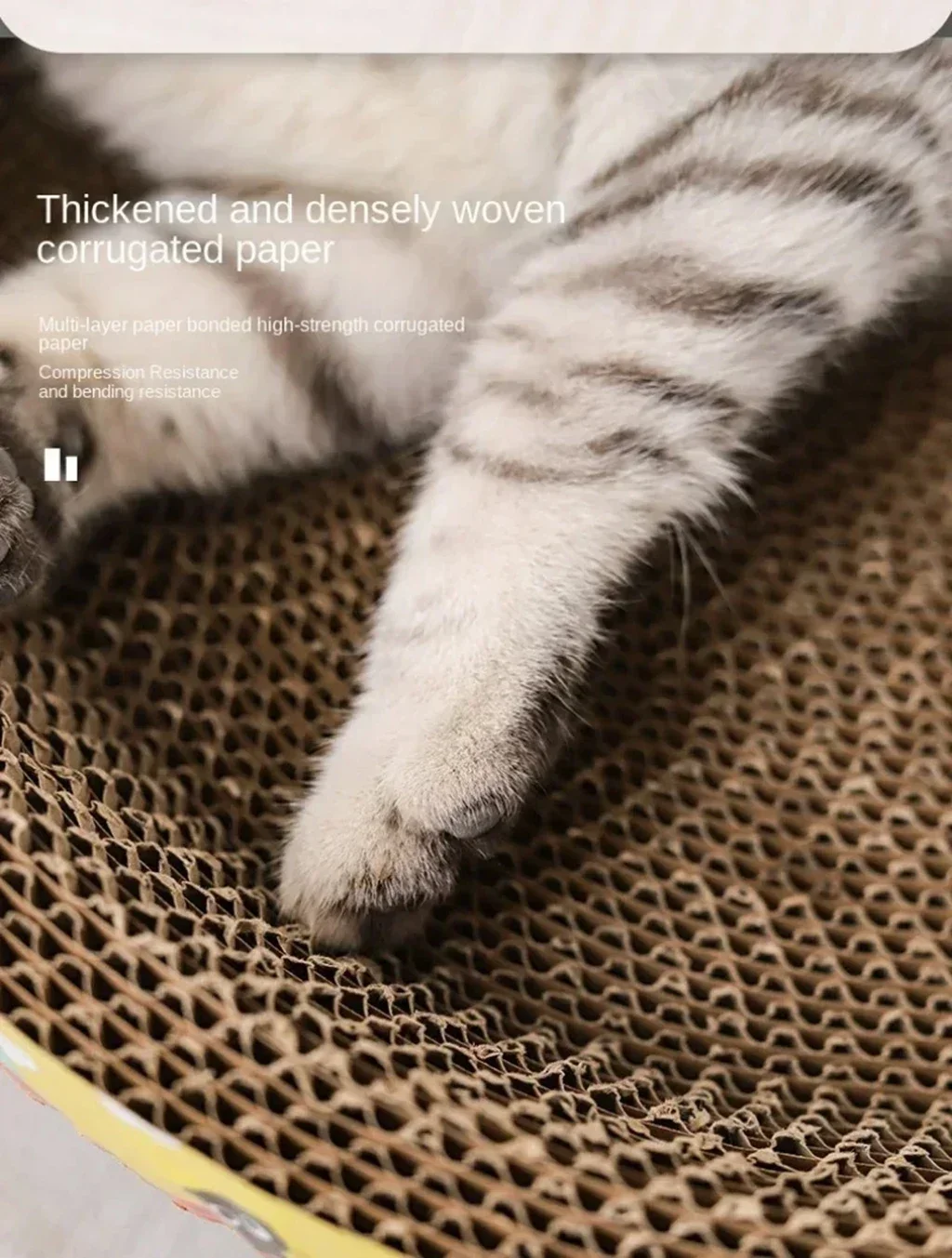 Katzenkratzbrett, schützt Möbel, Schleifklaue, Spielzeug, ovales Wellpappe, verschleißfestes Katzennest, Katzenzubehör – Detail 6