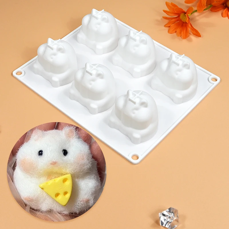 Hamster Silicone Cake Mold Mouse Shape Mousse Mould Cute Hamster Candle Mold Baking Cake Decoration Tools Kitchen Accessories