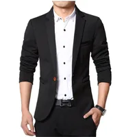2024 Men Slim fit New Fashion Blazer Suit Jacket Black Blue Red Plus size L to 5XL Male Blazers Mens Coat Wedding Dress 4