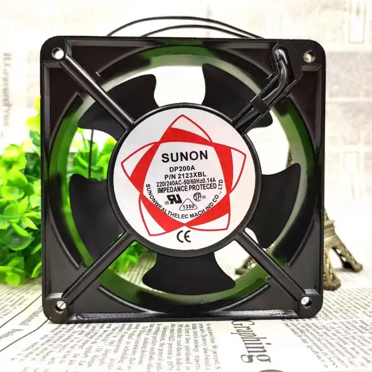 SUNON establishes DP200A P/N 2123XBL chassis cooling fan 12038 220V 0.14A ball bearing