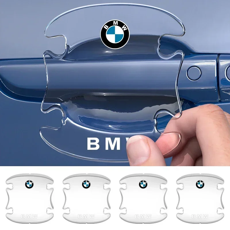 4pcs Transparent Car Door Handle Bowl Sticker For BMW M M1 M2 M3 M4 M5 M6 F20 G30 F30 F31 E36 E87 E60 E91 X1 X3 X5 Accessories