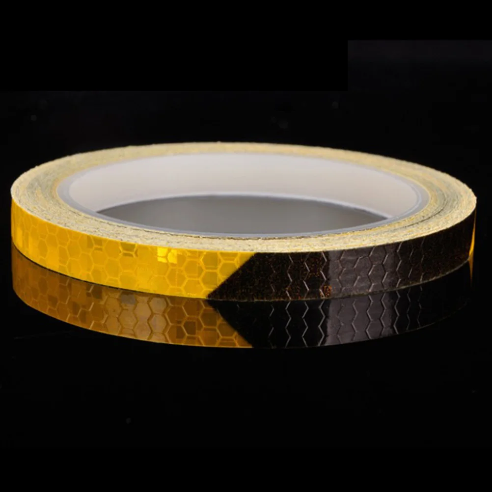 Bike Wheel Reflective Stickers 8m Black Orange Cycling Safety Accessories Night Visibility DIY Decoration Fluorescent