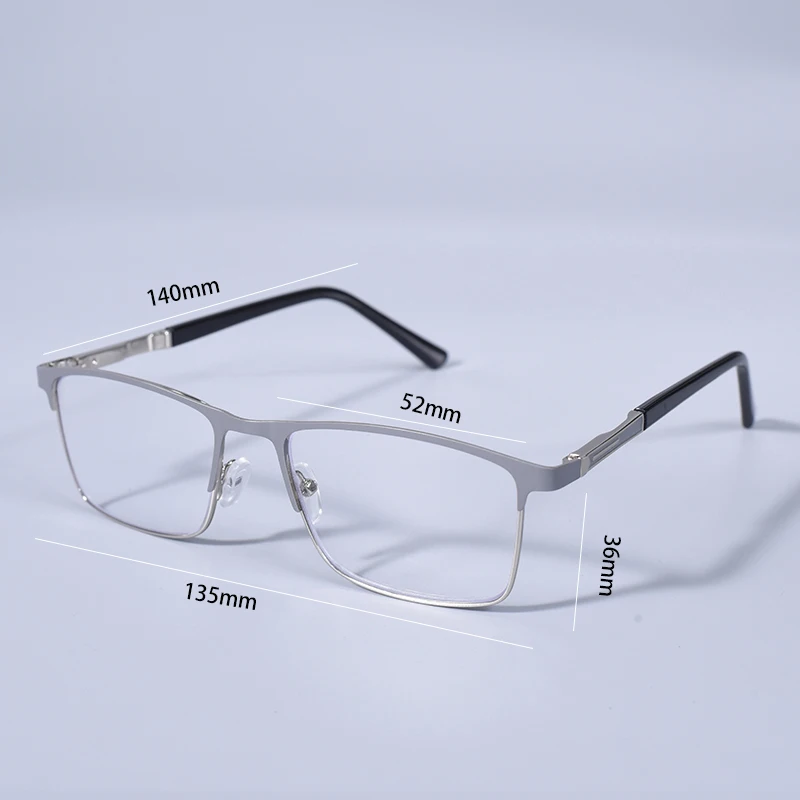 Männer Blau licht blockieren Lesebrille für Männer Metall Rahmen Magazin Leser Übergroßen Frühling Scharnier Rahmen Doppel Farbe + 125 + 175 + 22 – Detail 1