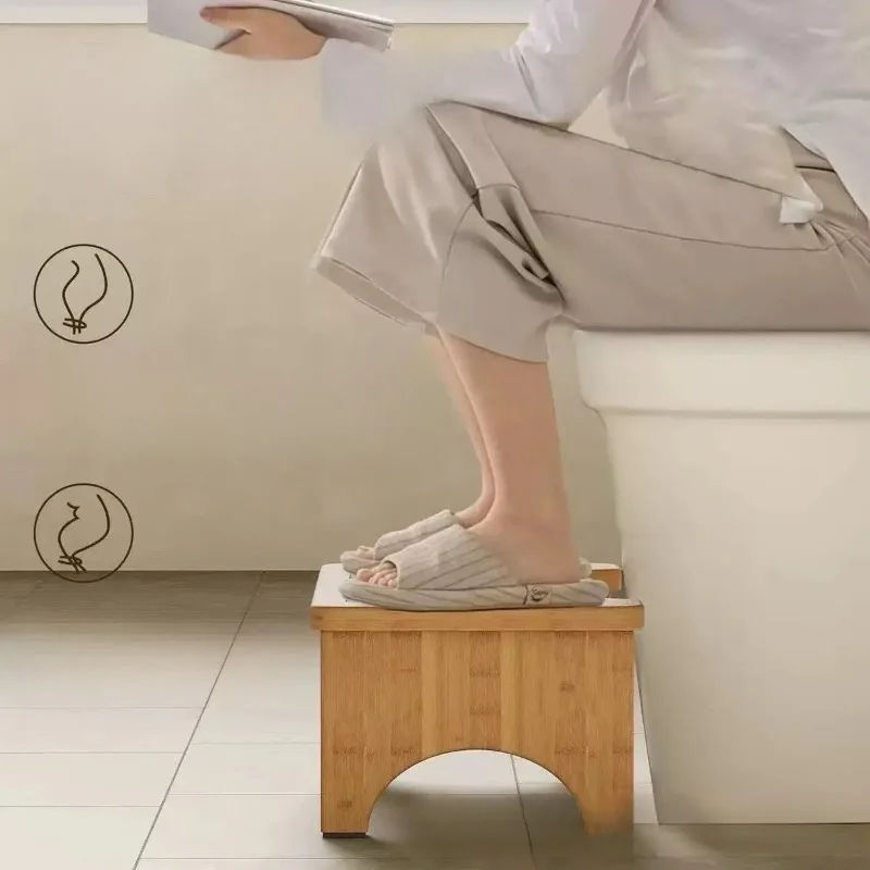 Wooden Toilet Step Stool for Kids -Anti-Slip Potty Training Footrest Safe & Stable Ergonomic Bathroom Step-Up Stool for Toddlers