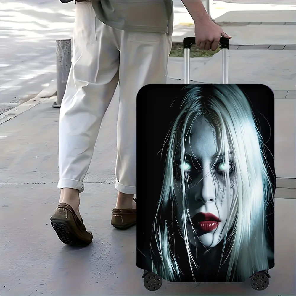 1pc Spooky Eyes Women's Luggage Cover. Fits 18–32-inch suitcases; effectively protects your luggage.