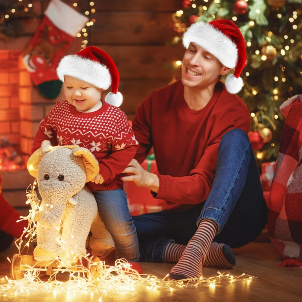 Праздничный-головной-убор-Красная-рождественская-шапка-Красная-шапка-Санта-Клауса-Пушистая-плюшевая-рождественская-шапка-для-тематического-костюма-Рождественское-украшение-Новый-год