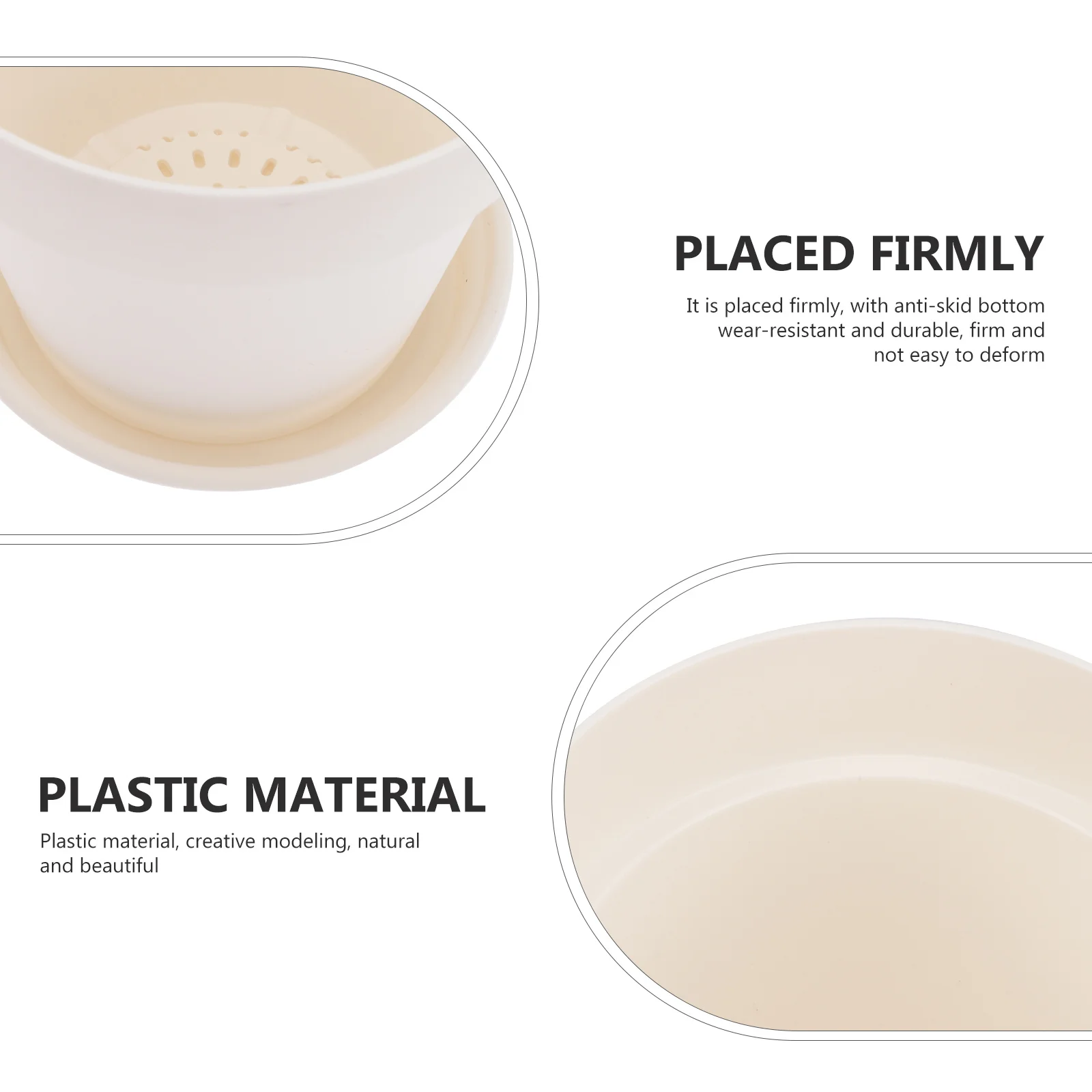 

6Sets Plastic Planter with Tray Modern Flowerpots for Plants Succulents Easy Carry Garden Supply Simple Flowerpot Set