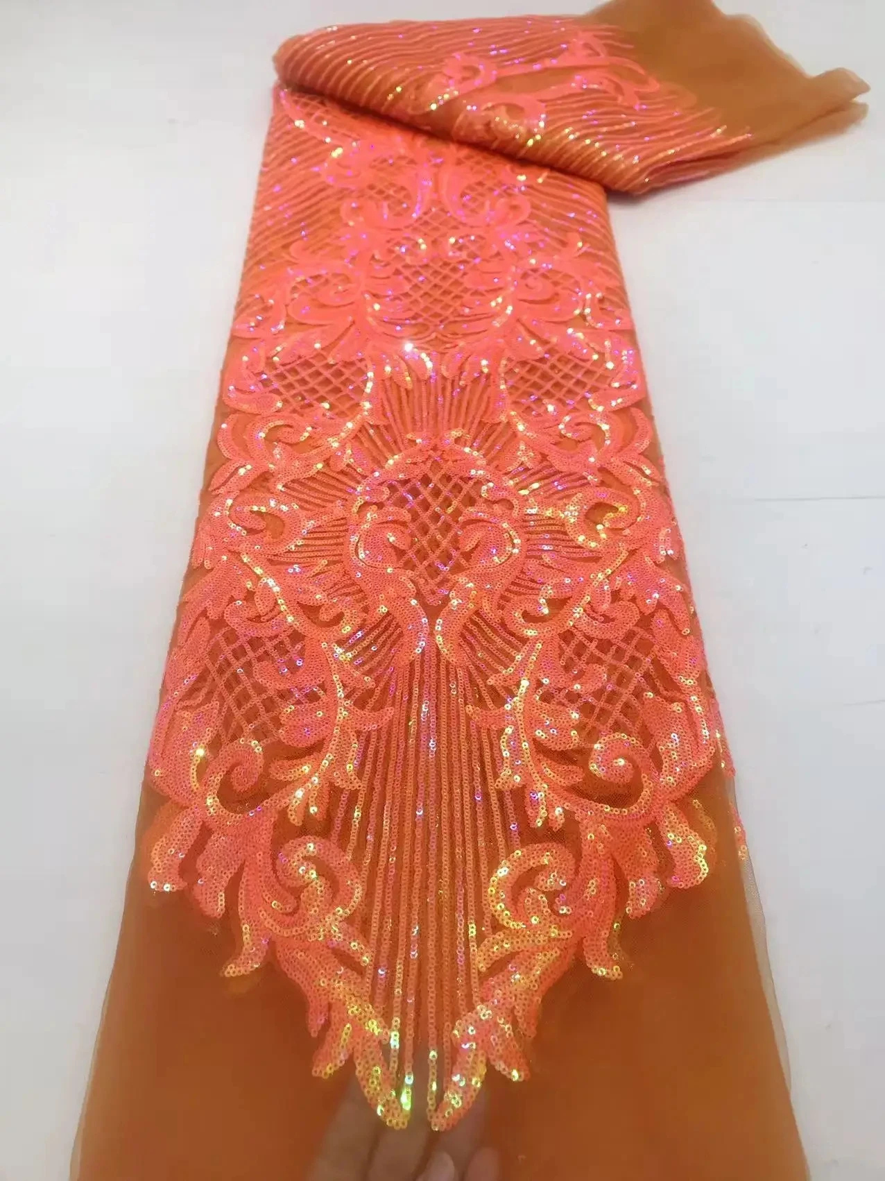 Französische Mesh-Spitze 2026, Stoffe mit Stickerei, Pailletten, Tüll, afrikanischer Spitzenstoff für nigerianische Damen-Partykleider, 5 Yards, Nähmeter