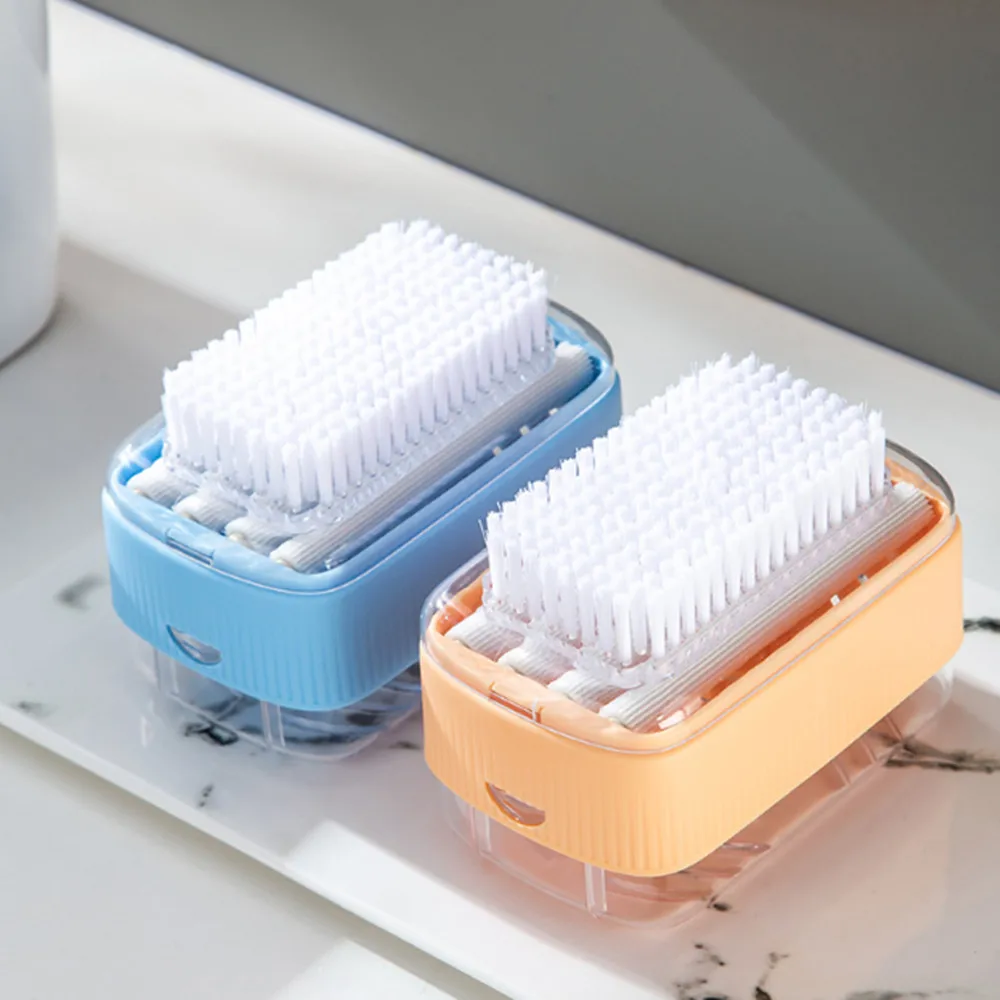 Soap Foaming Box Multi-function Free Hand Rubbing Bathroom Plus Size Creative Roller Soap Box with Laundry Brush