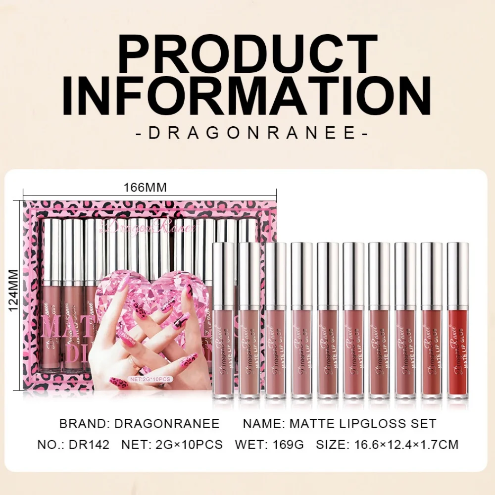 Waterproof Hydrating Non Sticky Lipstick Set Non-Stick Cup Non Transfer Lip Glaze Velvet Matte Lip Gloss Set Makeup Cosmetics