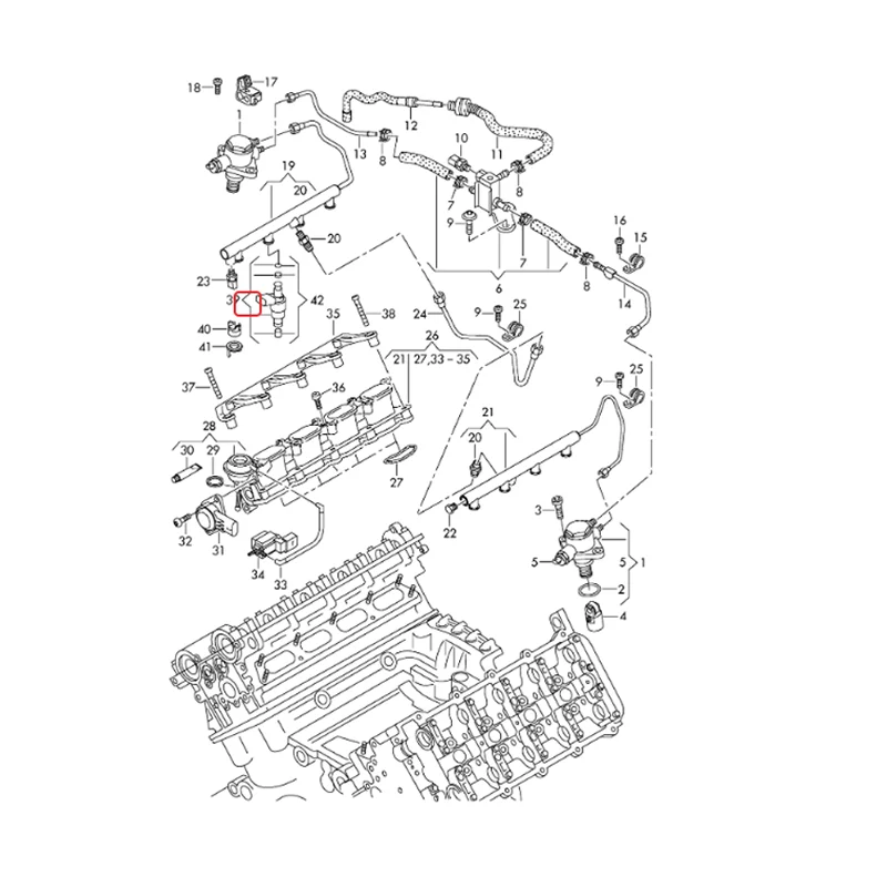 OE جودة 06E998907C حاقن الوقود إصلاح مجموعة الختم ل 4.2 أودي A8 2010 2011 2012 2013 A7 2011-2014 فولكس فاجن طوارق 2011- 2018