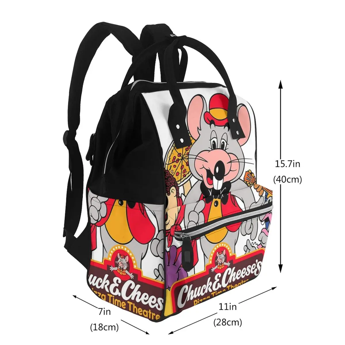 The Rat Chuck E Cheese Student Backpack School Bag Hiking Travel Daypack for Men Women Bookbag Shoulder Bags