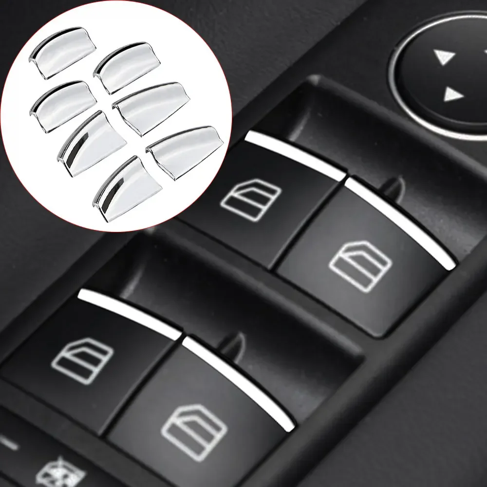 

7Pcs ABS Chrome Car Door Window Lift Button Stickers Sequins Trim for Tesla Model S Models 2014 - 2023 Interior Accessories