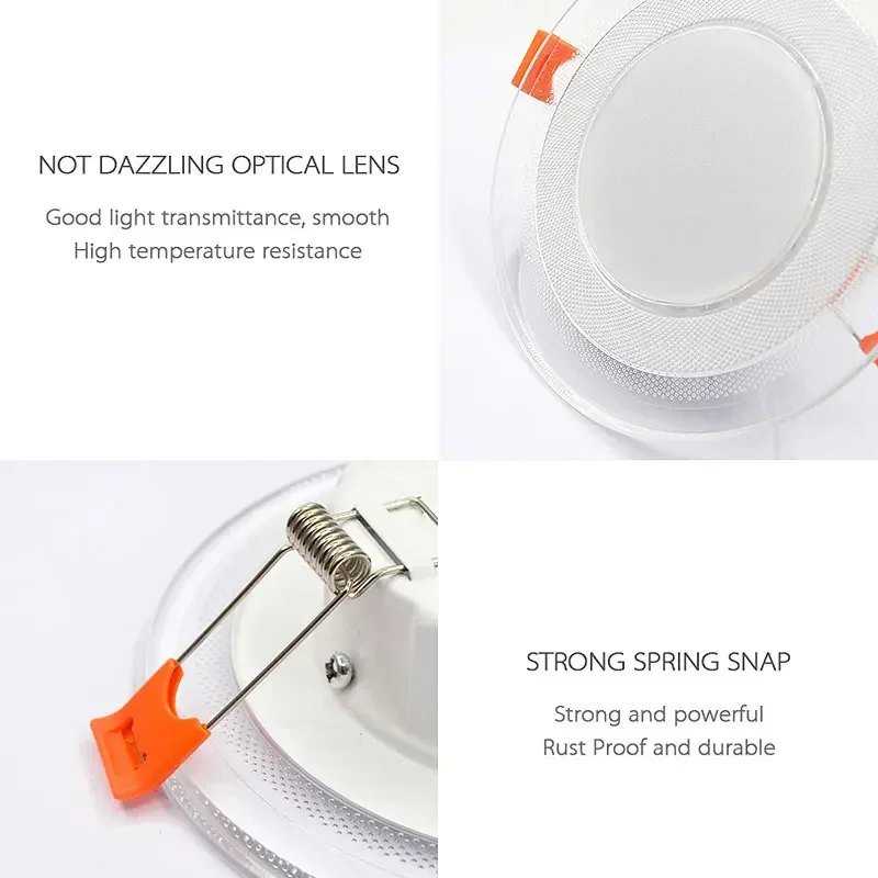 LED Downlight Light Guide 3W 5W 7W 9W Acrylic Panel Ceiling Recessed Lamp High Brightness
