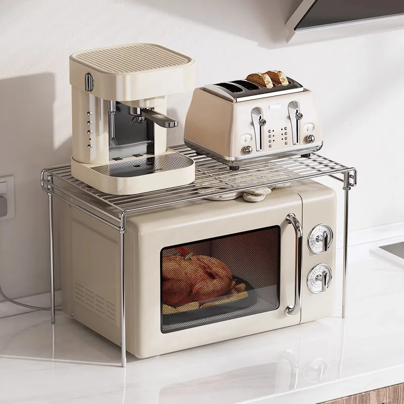

Кухонная полка для микроволновой печи, полка для хранения, компактная подставка для микроволновой печи, полка на столешнице, кухонная приправа, органайзер для посуды
