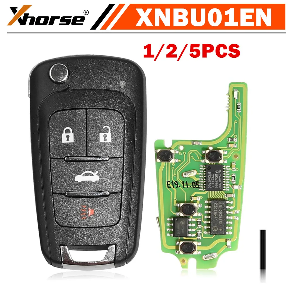 

1/2/5 Pieces Xhorse XNBU01EN Wireless Remote Key for Buick Flip 4 Buttons English Version Working with Mini Key Tool/Max Pro