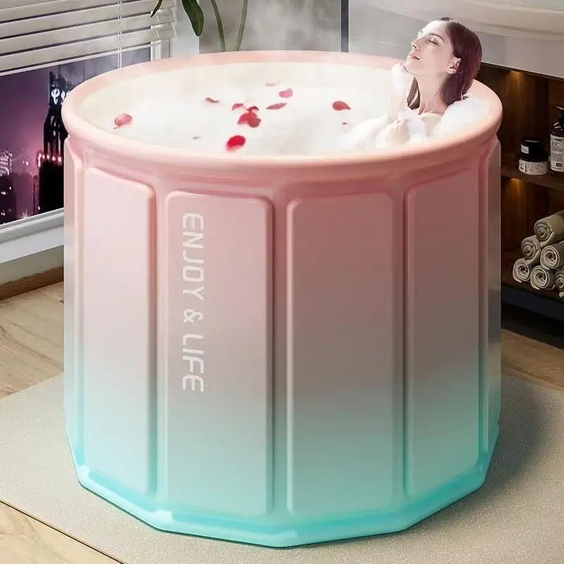 

PVC Foldable Bathtub Full Body Bath Tub for Adults Kids Insulated Portable Home Shower Bucket & Baby Washing Basin