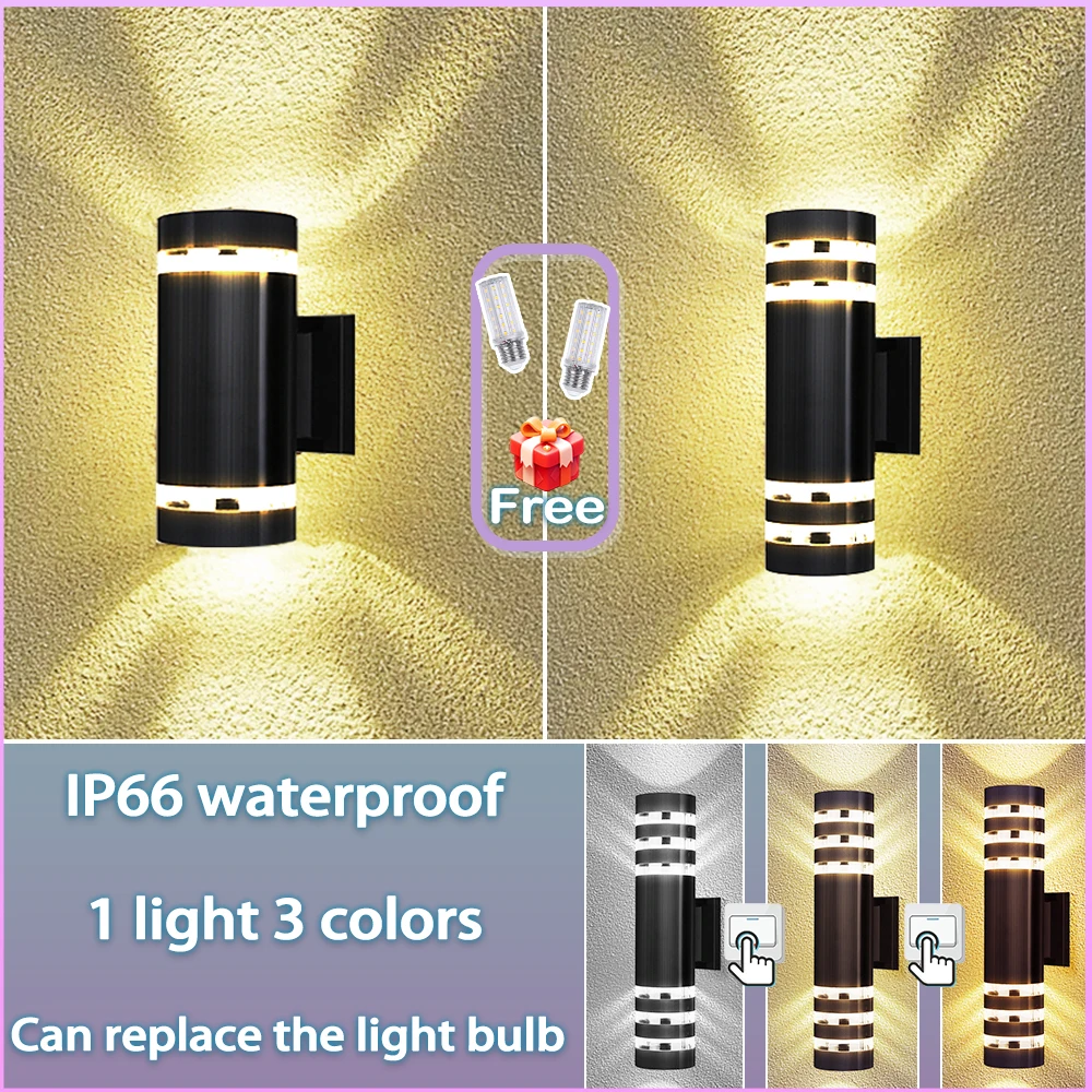 

Светодиодный уличный настенный светильник IP65 Водонепроницаемая лампа E27 Сменные внутренние лампы Декоративный светильник для ворот Сад Балкон Гостиная