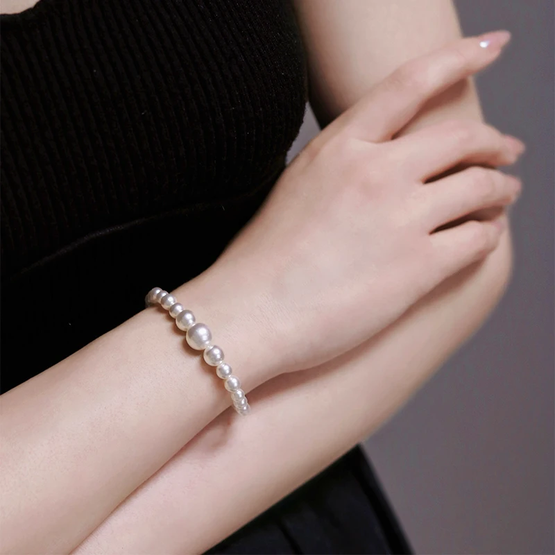 

S925 sterling silver Korean size pearl bracelet high-quality gentle temperament bracelet stainless steel women's jewelry