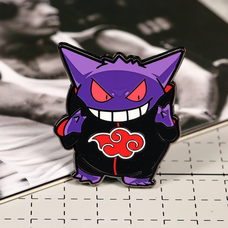 

Pokemon Game Anime Gengar Metal Badge Naruto Enamel Pin Stitch Clothes Clothing Accessorie Brooches Bag Decoration Kids Gift