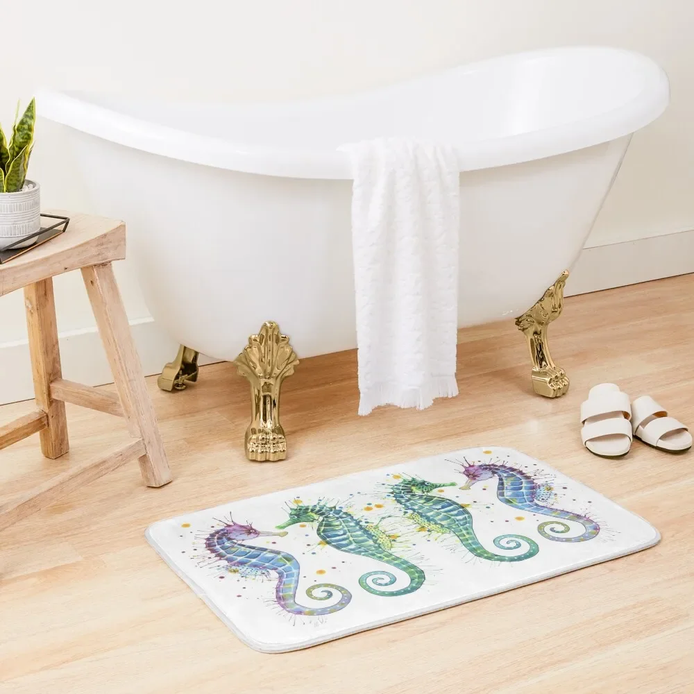 

Guardians of the Sea - Seahorse Bath Mat Carpet Living Room Kitchen Carpet Hallways Floor Toilet Mat