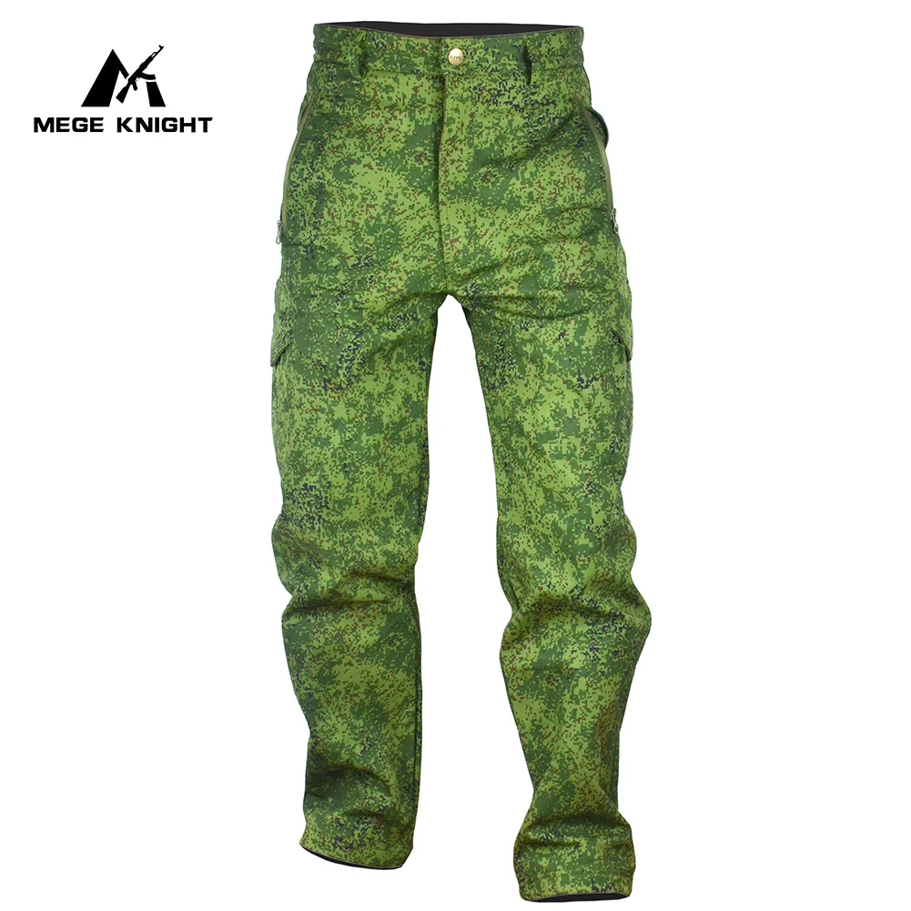 Men's Tactical Cargo Pants Camouflage Military Fleece Army Combat Trousers Waterproof Working Softshell Airsoft Korean Pants