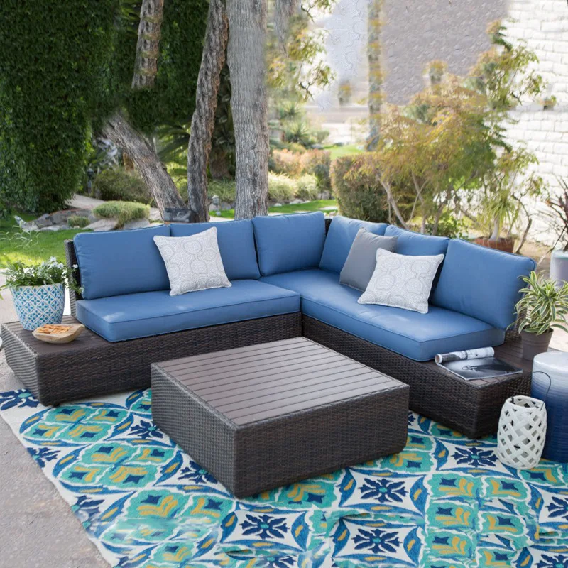 Outdoor sofa courtyard rattan garden hotel sales office sun room balcony outdoor rattan chair coffee table furniture