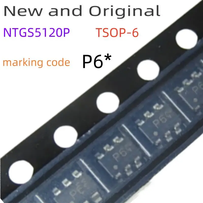 

NTGS5120P TSOP-6 Power MOSFET 60V 2.9A Single P−Channel marking code P6