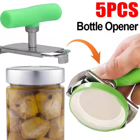Portable Jar Lids Opener with Adjustable Handle Stainless Steel Easy Open Bottle Opener Glass Can Manual Openers Kitchen Gadgets