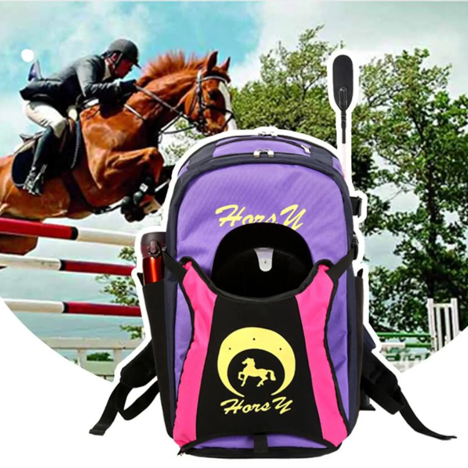 

Durable Equestrian Equipment Backpack Storage Bags Adjustable Holder Pack