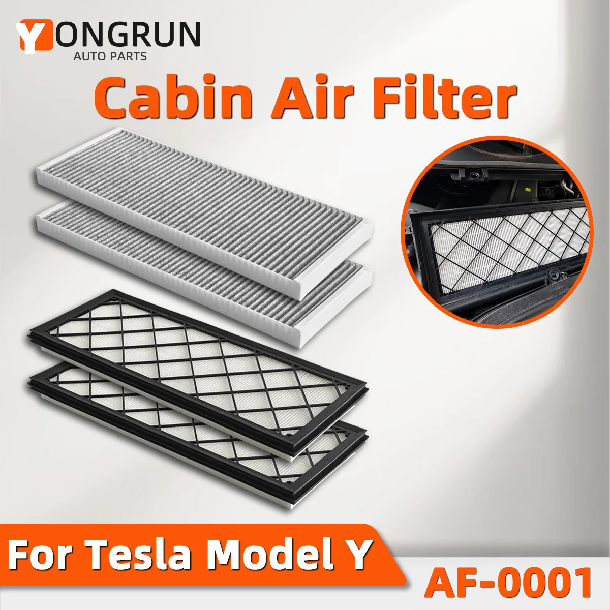 YONGRUN 4pcs Complete Cabin Air Filter Uses Activated Carbon Instead Of Filter Suitable For Tesla Y-Shaped Juniper 2025 2024