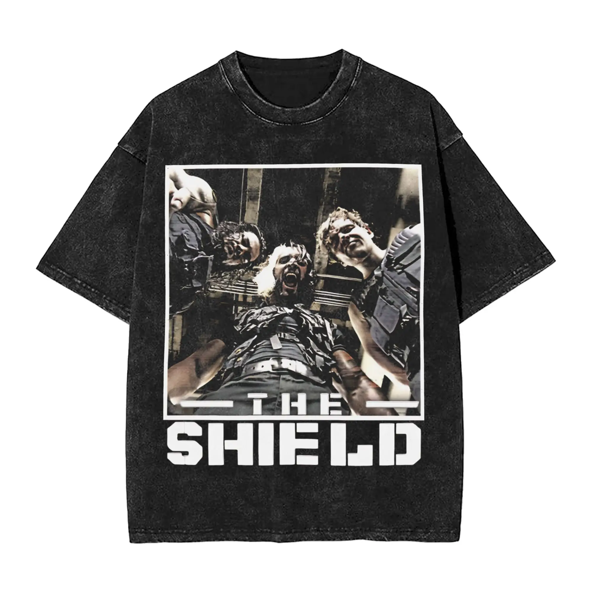 The Shield Roman Reigns Seth Rollins and Dean Ambrose  Washed T-Shirt Funny Cotton Tee Shirt Round Neck Short Sleeve T Shirts