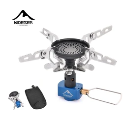 Widesea Portable Camping Gas Stove 3300W Ultralight 92g Aluminum Alloy Backpacking Stove with Carry Bag for Outdoor Cooking Hiki