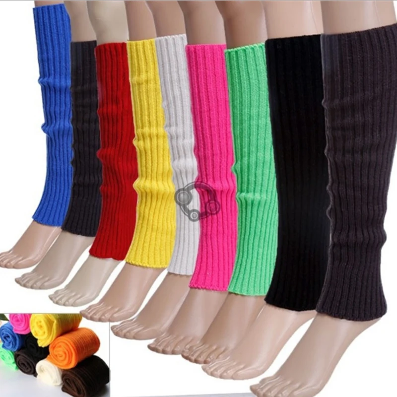 Imagen 6: Calentadores de piernas cálidos para mujer, calcetines largos de lana, lindos calentadores de piernas, medias de punto para dama, cubiertas de pies con personalidad, Invierno