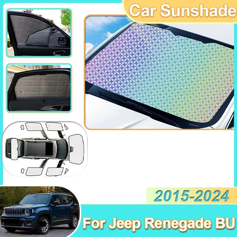 

Car Sunshades Windshield Sun Visor Anti-UV Blinds Cover Interior Auto For Jeep Renegade BU 2015~2024 2018 2019 Parts Accessories