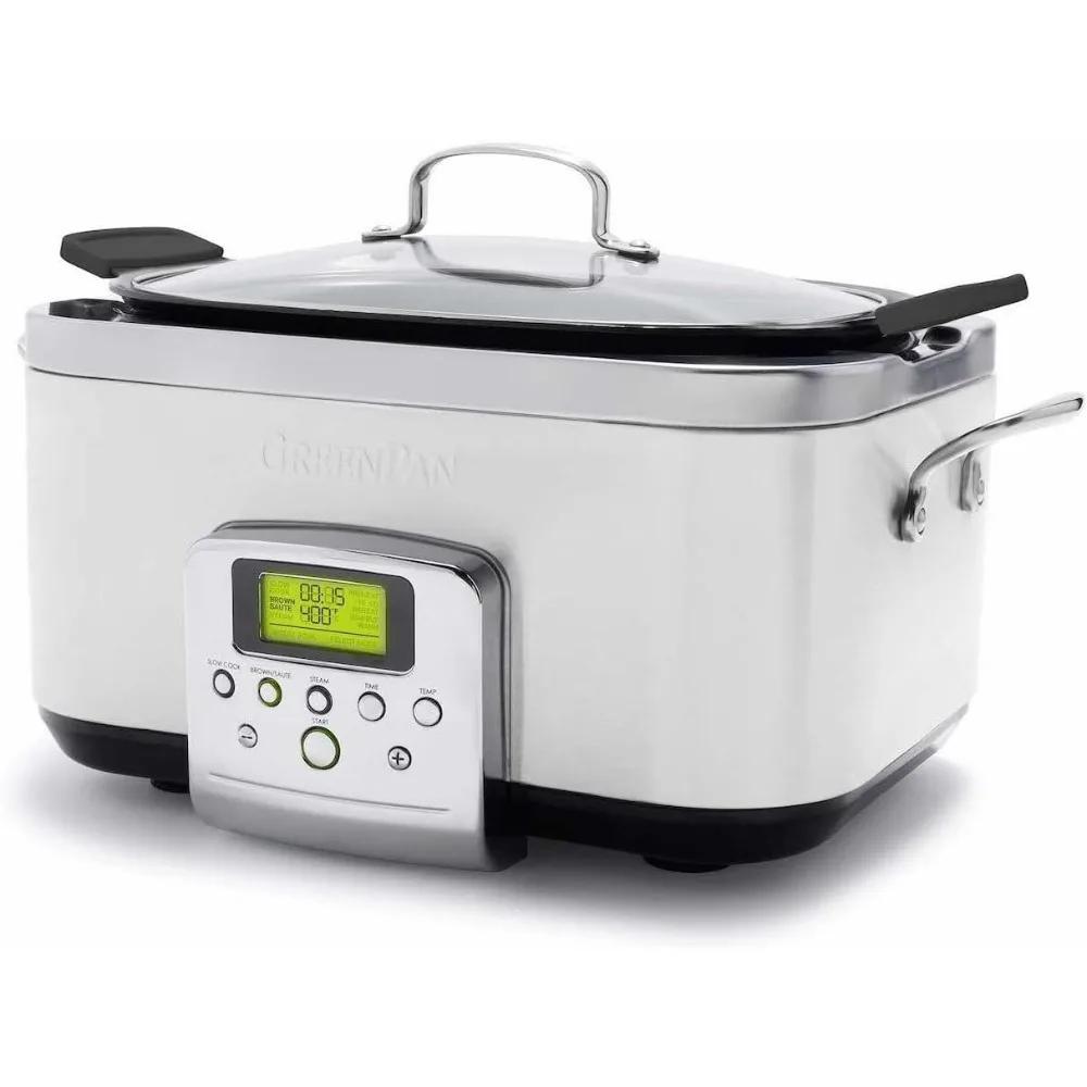 -1 Programmable 6QT Electric Slow Cooker, Dishwasher Safe Lid & Removable Crock, PFAS-Free Healthy C