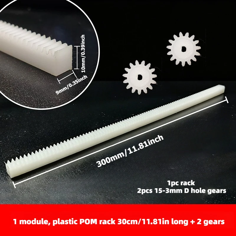 1-Modulus Plastic POM Gear and Rack Science Education Transmission Spare Parts, 15-Tooth, 3mm D-Bore, for N20 Motor Drive view 2