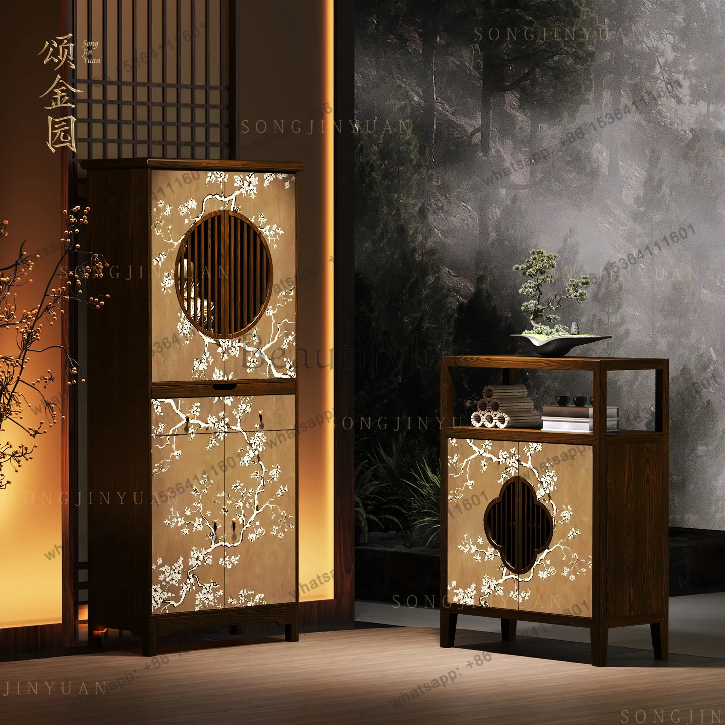 LX solid wood casket new Chinese storage storage Buddhist cabinet Guanyin offering vertical cabinet