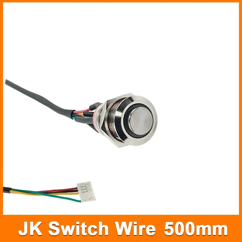 500mm JK BMS Switch Wire with Metal Power Push Button Switch On-off Wire Harness Power Port  Mini Waterproof Round Switch