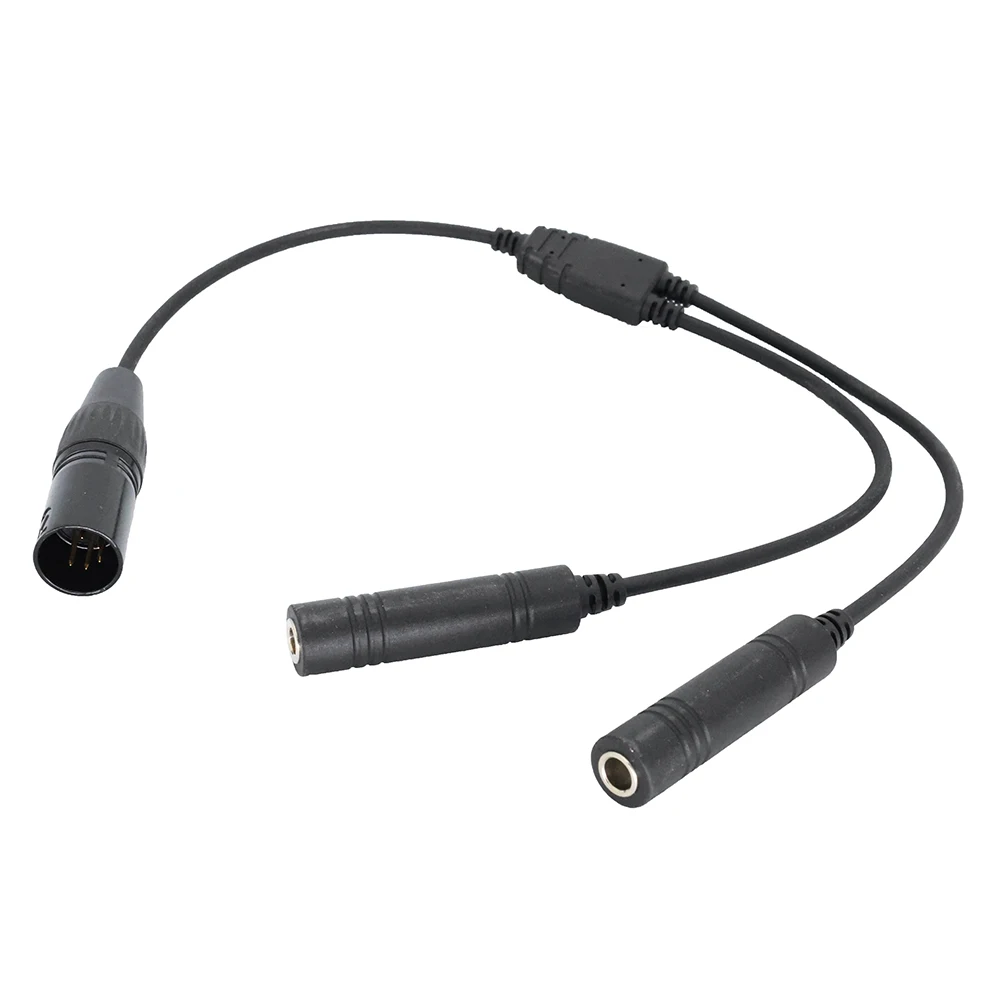 

For Aviation Headset Adapter Cable GA Dual Plugs To Airbus 5 Pin XLR Double Female Connectors Headphone Cable Earphone Accessory