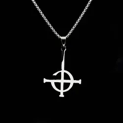 Mysterious Ghost BC Nameless Necklace Musical Ghoul Band Pope Emeritus Symbol Cross Chain Necklaces Mask Grucifix Punk Jewelry