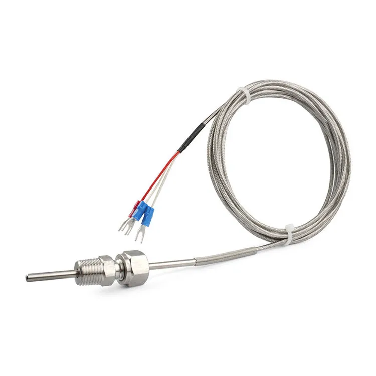 High Accuracy Class a RTD Temperature Probe PT100 3 Wires with Movable Fitting 220V 1 Year Warranty