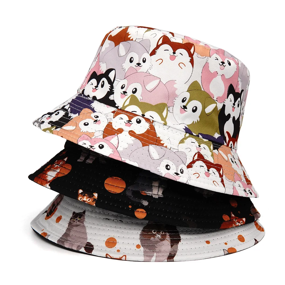 Summer Sun Hat Reversible Bucket Hat for Men Women Bob Panama Girls Beach Travel Outdoor