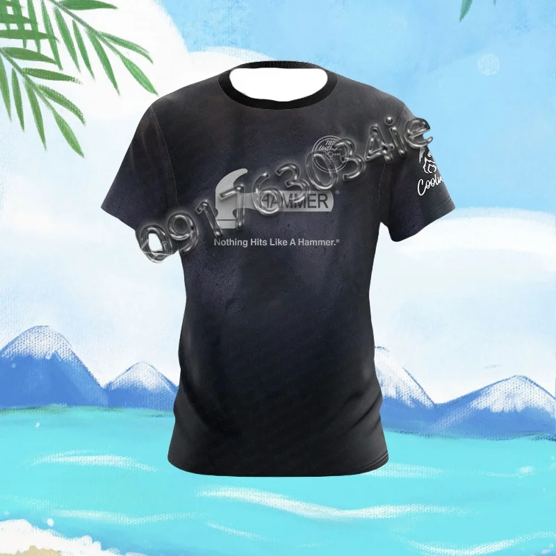 

Summer New Hammer Bowling Men's Sports T-shirt Daily Venue Sweat wicking Quick drying Comfortable Short Sleeve