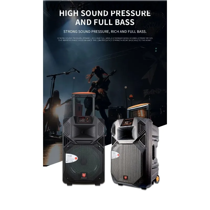 

Rechargeable Portable Wireless Speaker with mic, support MP3 USB TF FM, ideal for indoor outdoor party and daily audio use