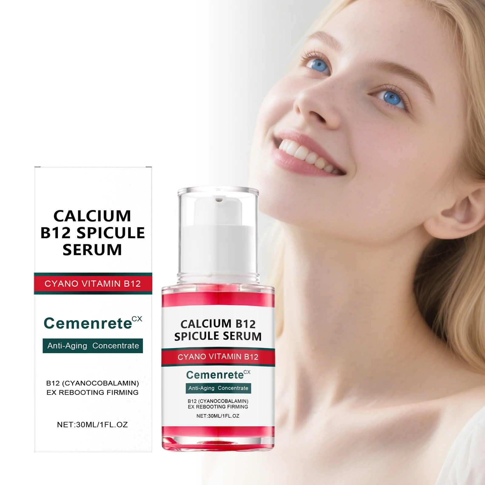 Vitamina b12 poros encolhendo soro suavização brilho da pele niacinamida ácido hialurônico soro facial refinar poros rosto cuidados com a pele