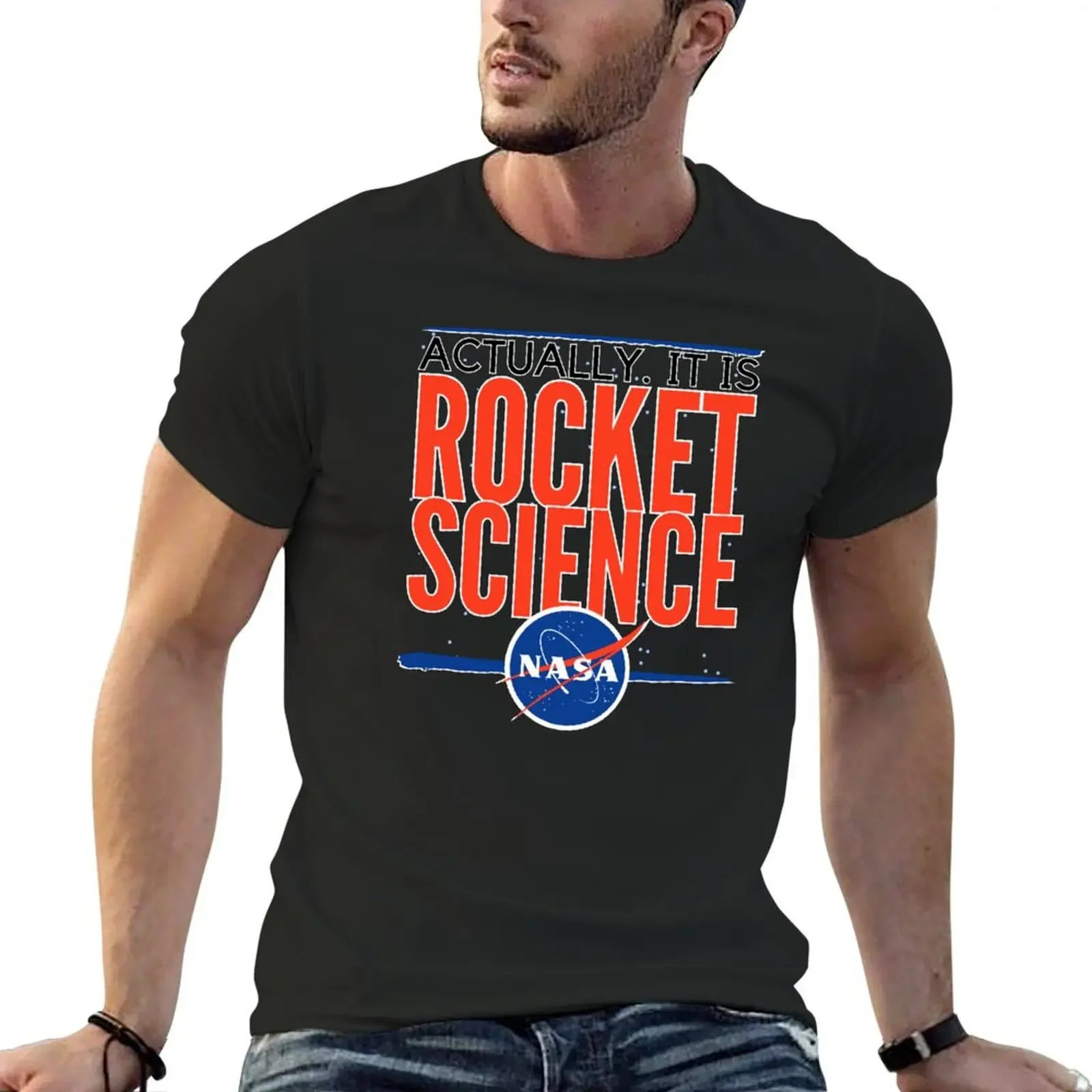 Actually. It is Rocket Science T-Shirt graphic shirts Aesthetic clothing men graphic tees