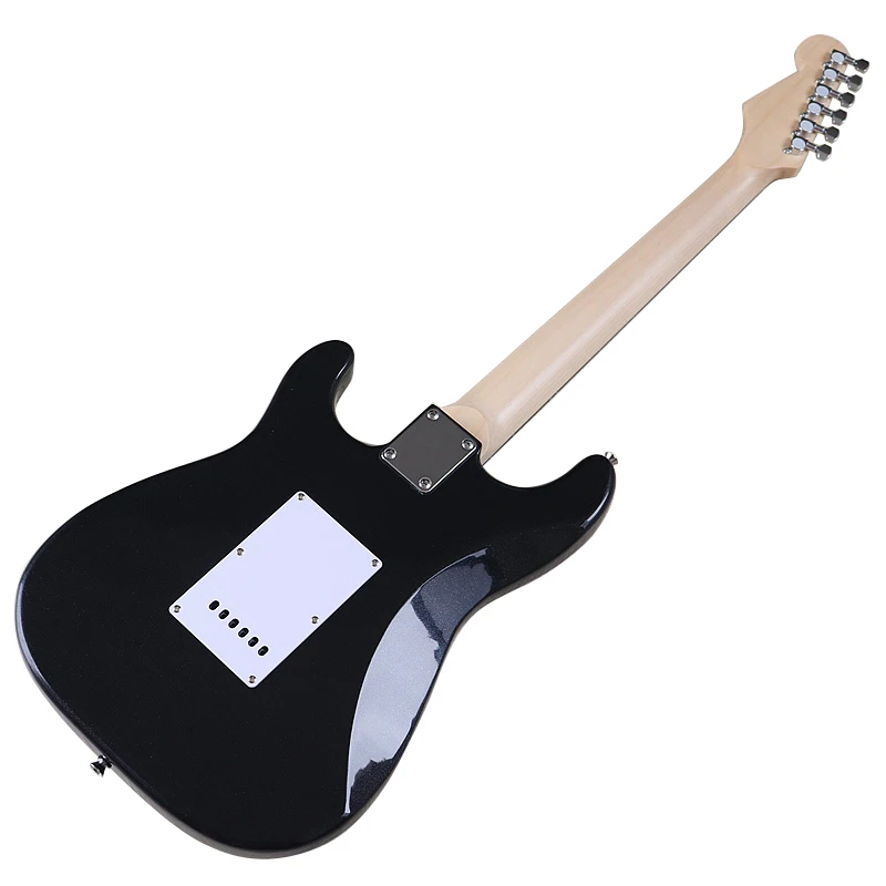 High gloss 6 string electric guitar metallic black basswood top Canada maple 39 inch electric guitar