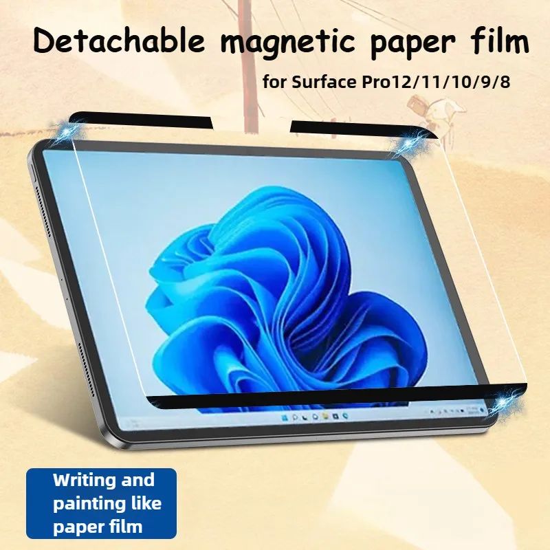 

Magnetic Paper Feeling Screen Protector for Microsoft Surface Pro 12 11 10 9 8 Pro X Soft PET Screen Film Removable